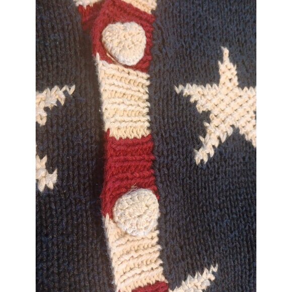 Marisa Christina Classic XL Vtg Stars & Stripes Hand Knit Sweater Vest Patriotic - Picture 4 of 9